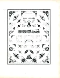 Angoli di cornice illustrati con motivi figurativi (stampa)