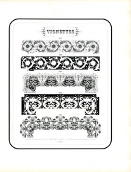 Magnifiche bordure decorative in stile barocco floreale (stampa)