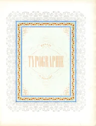 Design del frontespizio ornamentale per pubblicazione tipografica (stampa)