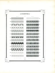 Catalogo esemplificativo di bordi decorativi e linee ornamentali (stampa)