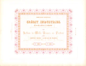 Certificato azionario "Credito Industriale" (stampare)