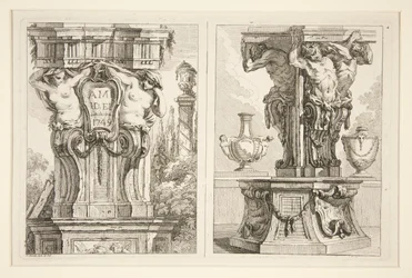 Due disegni per capitelli decorativi
