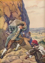 James Bruce aiuta il suo seguace, c1925