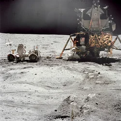 Modulo lunare Apollo 16 Orion sulla superficie lunare, 21 aprile 1972