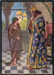 Illustrazione di copertina da Storie per bambini dalle leggende rumene di Moses Gaster (1856-1939) 1921