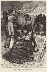 Morte del Maresciallo Lannes a Essling; Napoleone e il morente Maresciallo Lannes alla Battaglia di Aspern-Essling, Austria