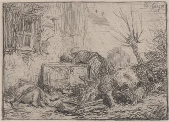 Cortile della fattoria, ca. 1845