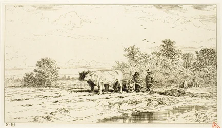 Paesaggio con lavoratori agricoli
