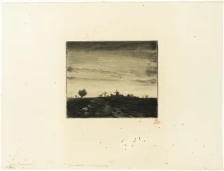 Paesaggio con mulini a vento