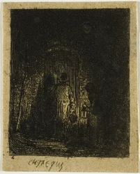Uomo e donna con lanterne