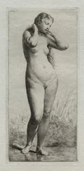 Giovane donna al bagno