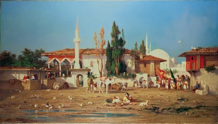 Arabi che marciano fuori città