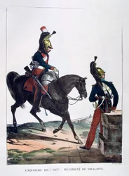 Uniforme del 12º Reggimento Dragoni, Francia, 1823