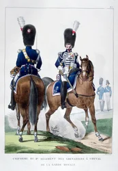 Uniforme del 2° Reggimento di Granatieri a Cavallo, Francia, 1823