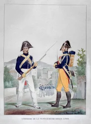 Uniforme dei gendarmi reali a piedi, Francia, 1823