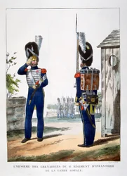 Uniformi dei granatieri.. della guardia reale francese, 1823