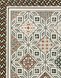 Disegno di un pavimento a mosaico scoperto a Nimes, probabilmente II o III secolo, pub. da Day & Son
