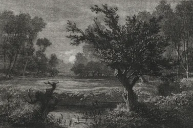 Sorgere della luna nella valle di Andilly