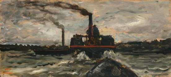 Barca sul fiume, c. 1860