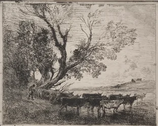 Il Guado, impressione originale 1862, stampato nel 1921