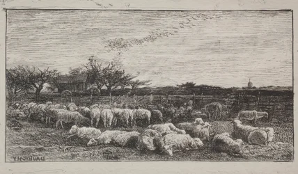 Il grande ovile, impressione originale 1862, stampato nel 1921