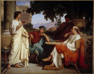 Virgilio, Orazio e Vario nella casa di Mecenate. Dipinto di Charles François Jalabert (1819-1901), 1846, Nîmes, Museo delle Belle Arti