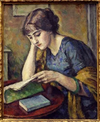 Lettura. Dipinto di Charles Guerin (1875-1939), olio su tela