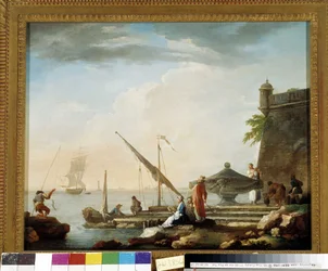 Porto mediterraneo alla fontana