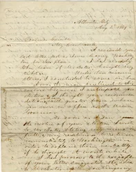 Lettera firmata C. Gibson [Charles Gibson], Atlantic City, al governatore Gamble [Hamilton R. Gamble], 2 agosto 1861