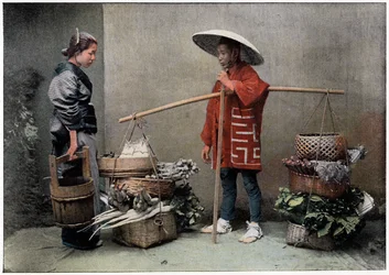 Mercante di verdure in Giappone, c1890
