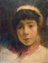 Ragazza con un Cappello Bianco