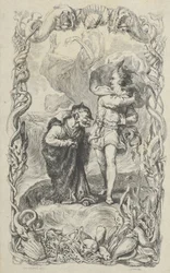 Illustrazione per La Tempesta: Calibano, Ferdinando e Ariel