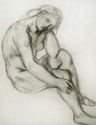 Studio di una donna nuda seduta