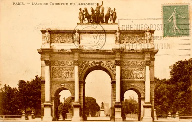 Cartolina/Arco di Trionfo del Carrousel/Parigi/Senna/Ile de France/Francia