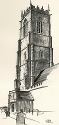 Una torre della chiesa perpendicolare, Winterton, Norfolk