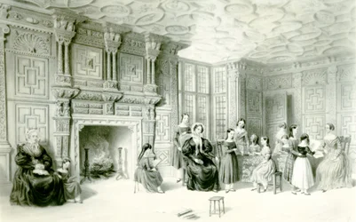 La sala di scuola a Campden House, c.1840