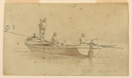 Barca da pesca al lago italiano