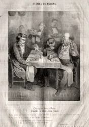 Scene di costumi: Come si cena a Parigi. Cene a venticinque sous. Tre piatti a scelta del ristoratore...