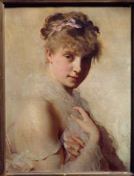 Ritratto di una giovane ragazza. Dipinto di Charles Chaplin (1825-1891)