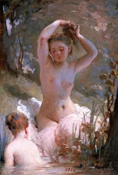 Due ragazze al bagno, 1864