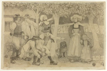 Giocatori di petanque in Bretagna