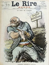 Un posteriore peloso: Clemenceau, pulitore di trincee. Copertina di "Il Riso" del 16/02/1918