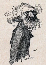 Alexandre Ribot (1842-1923) magistrato e politico francese - incisione in "Our Dear Sovereign" di Paul Bosq - illustrazione di Charles Léandre (1862-1934) 1898