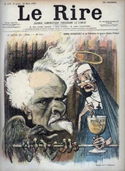 Henri Rochefort e il suo santo patrono la buona santa Pelagia (Prigione di Sainte-Pelagie) - caricatura di Charles Leandre (1862-1934) in 