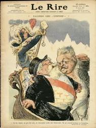 Illustrazione di Charles Leandre (1862-1934) per la copertina di Le Rire, 20/08/10 - Fallieres alla Contessa - Italia, Presidente della Repubblica, Cappello, Identificatore, Venezia - Fallieres Armand (1841-1931)