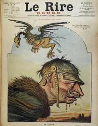 Il Kaiser: Guglielmo II - Caricatura di Charles Leandre (1862-1934) in "Le Rire rouge" del 16/11/1918