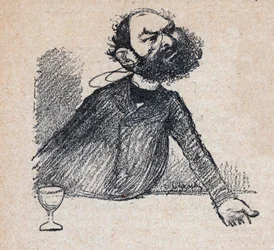 Léon Bourgeois (1851-1925) statista francese - incisione in "Our Dear Sovereign" di Paul Bosq - illustrazione di Charles Léandre (1862-1934) 1898