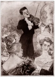 Violinista che suona a un incontro sociale