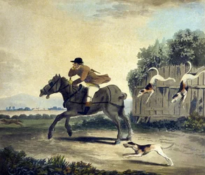 Il cavallo di testa della squadra, da The Pytchley Hunt, inciso da F.Dukes (1745-1812)