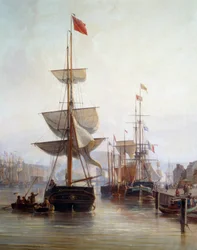 Nave nel porto di Rouen nel 1855 (dettaglio)